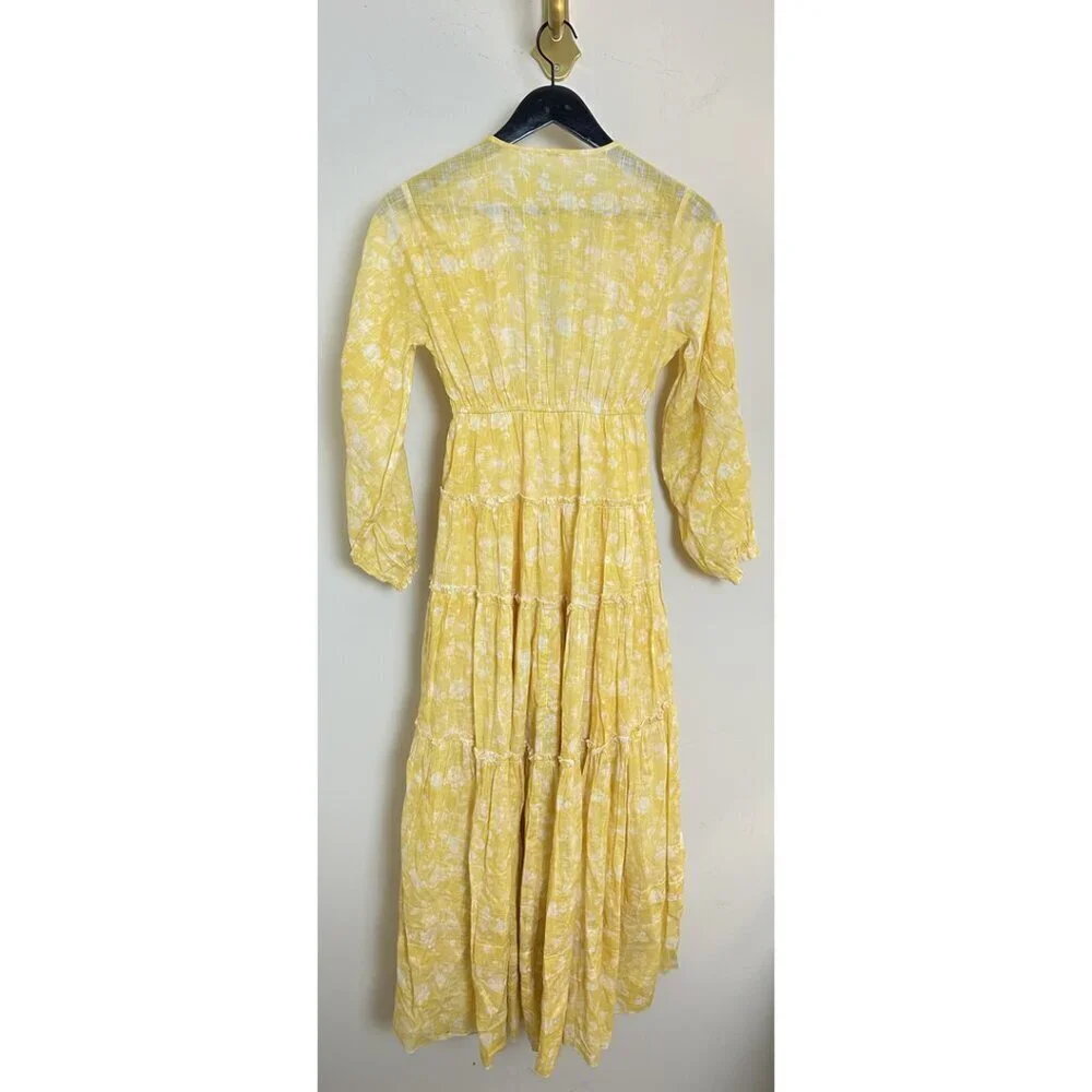 FREE PEOPLE Pappiet Midi Dress in Sunshine Combo Size X-Small - Picture 8 of 12